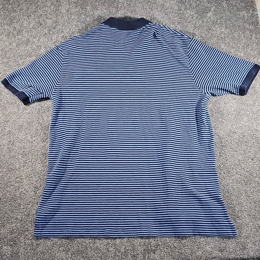 Polo Ralph Lauren Golf Polo Shirt Mens 2XLT Blue Striped ribbed cuffs&collar s/s - Picture 12 of 12